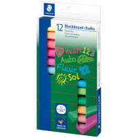 STAEDTLER Wandtafelkreide, farbig sortiert, 12er Kartonetui