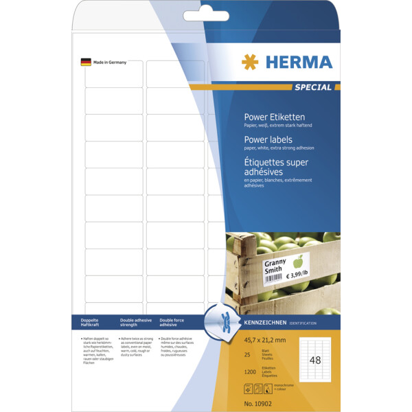 HERMA Power Etiketten SPECIAL, 97,0 x 42,3 mm, weiß