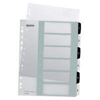 LEITZ Kunststoff-Register WOW, Zahlen, A4 Überbreite, 1-5