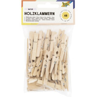 folia Holzklammern "Pastell", 3 Größen sortiert