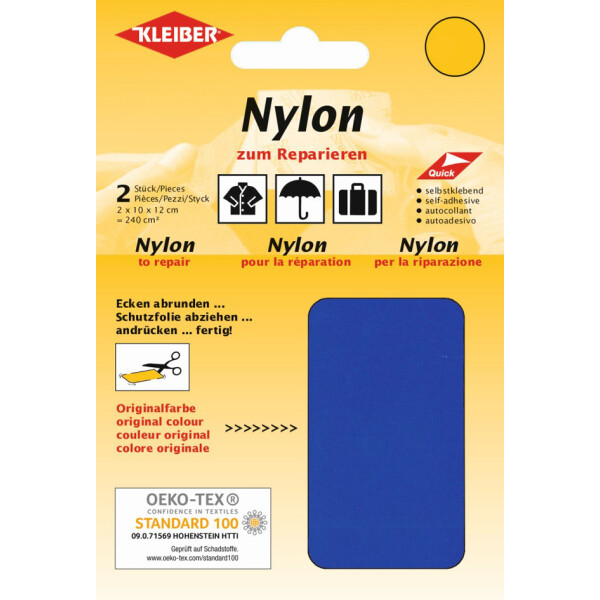 KLEIBER Nylon-Flicken, selbstklebend, kornblau
