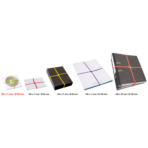 Läufer X-Band im Karton - 500 g, 100 x 11 mm, bunt sortiert