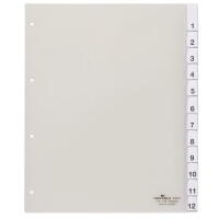 DURABLE Kunststoff-Register, A4, 12-teilig, transparent