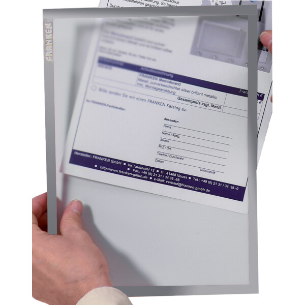 FRANKEN Magnet-Tasche FRAME IT X-tra!Line, DIN A4, grün