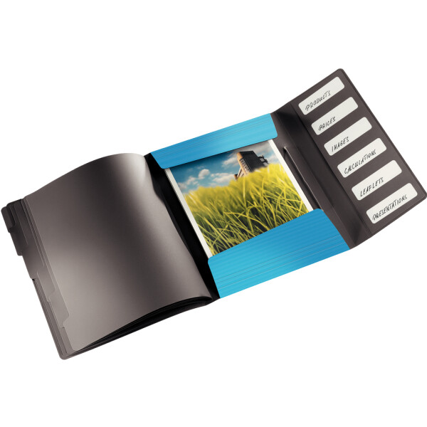 LEITZ Ordnungsmappe Solid, DIN A4, PP, 6 Fächer, hellrot
