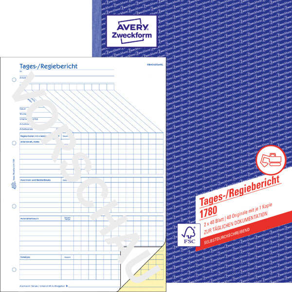 AVERY Zweckform Formularbuch "Wochenrapport", A5 quer