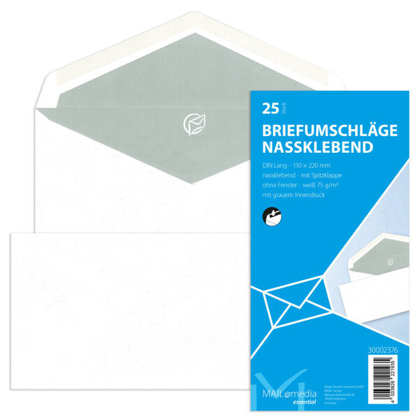 MAILmedia Briefumschlag Offset wei&szlig;, DIN Lang, ohne Fenster