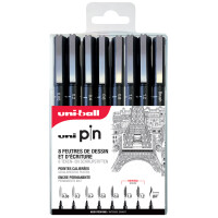uni-ball Fineliner PIN ASP011, 8er Set