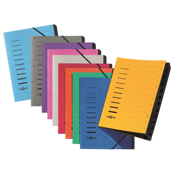 PAGNA Ordnungsmappe "Sorting File", 12 Fächer, dunkelrosa