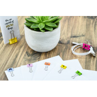 RAPESCO Foldback-Klammern, (B)32 mm, hellblau, Emoji