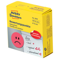 AVERY Zweckform Markierungspunkte, Gesicht negativ, rot