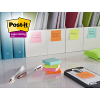Post-it Haftnotizen super sticky notes, 76 x 76 mm, farbig