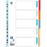 Oxford Karton-Register, blanko, DIN A4, farbig, 10-teilig