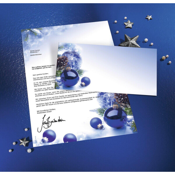 sigel Weihnachts-Umschlag "Blue Harmony", DIN lang, 90 g qm