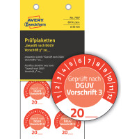AVERY Zweckform Prüfplaketten "DGUV Vorschrift 3", gelb