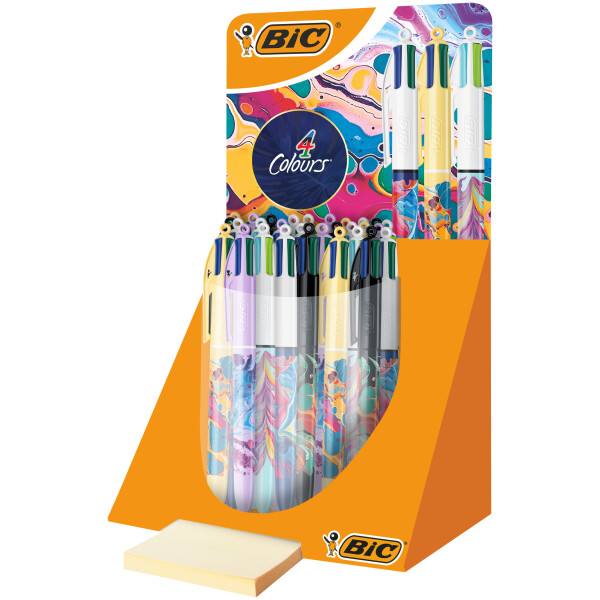 BIC Druckkugelschreiber 4 Colours Decors, 30er Display