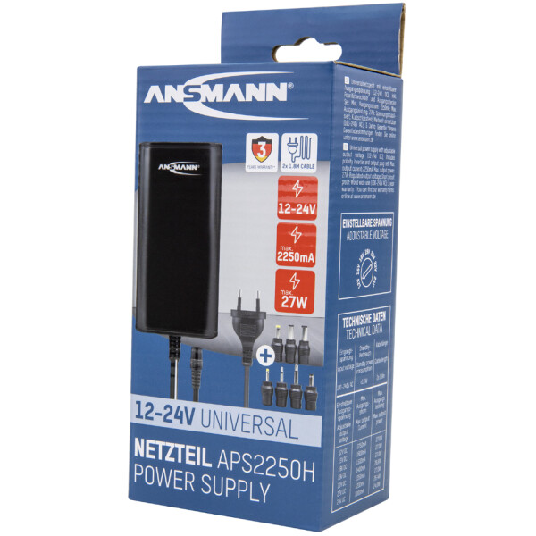 ANSMANN Universal-Steckernetzteil APS 2250H, 27 W 12-24 V