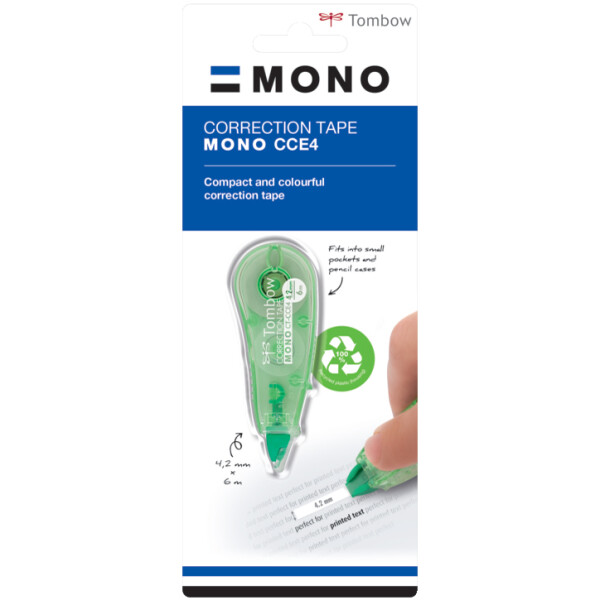 Tombow Korrekturroller "MONO CT-CCE4", 4,2 mm x 6 m, gr&uuml;n