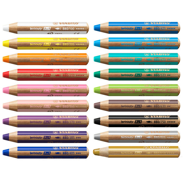 STABILO Multitalentstift woody 3 in 1, rund, dunkelgr&uuml;n