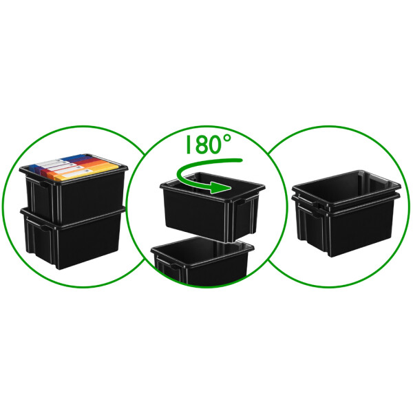 CEP Aufbewahrungsbox Maxi strata, 32 Liter, schwarz