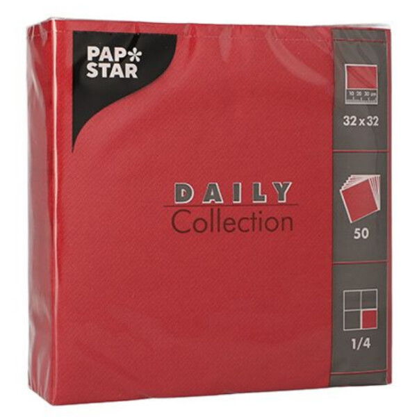 PAPSTAR Lunch-Servietten, 320 x 320 mm, 3-lagig, bordeaux