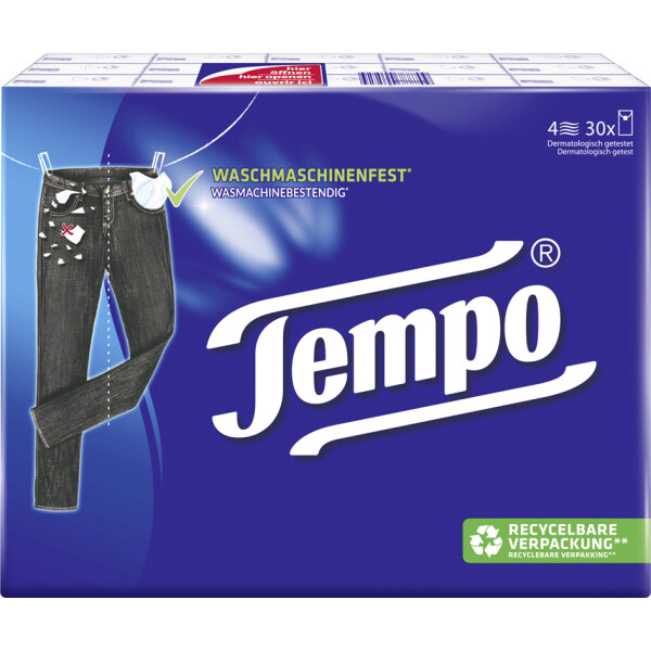 Tempo Taschentücher Klassik, 4-lagig, weiß, 15er Pack