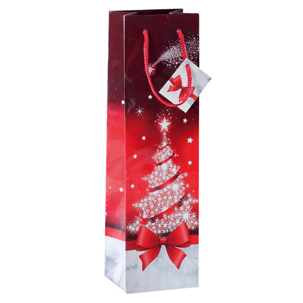 sigel Weihnachts-Flaschentüte "Sparkling Tree"