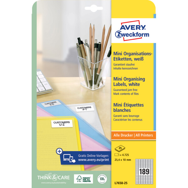 AVERY Zweckform Mini-Etiketten, 35,6 x 16,9 mm, weiß