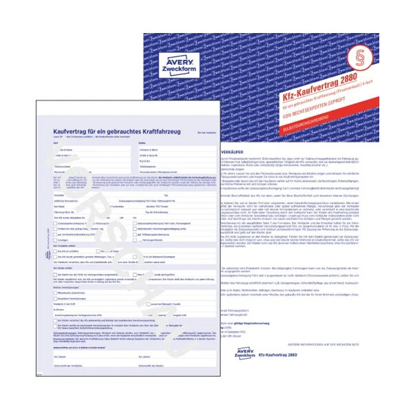 AVERY Zweckform Vordruck "Kaufvertrag für KFZ", 4-fach, A4