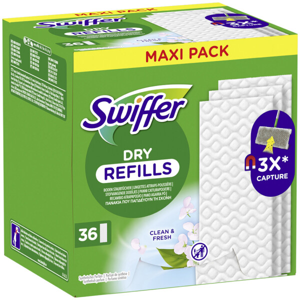Swiffer Trocken-Bodenwischtücher mit Febrezeduft, 18er Pack
