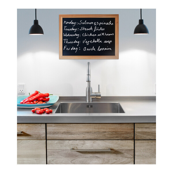 Securit Kreidetafel WOODY, mit Holzrahmen, schwarz