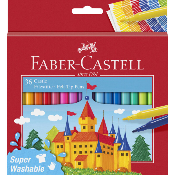 FABER-CASTELL Fasermaler CASTLE, 12er Kartonetui