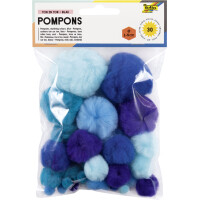 folia Pompons, 30 Stück, TON IN TON MIX Grün