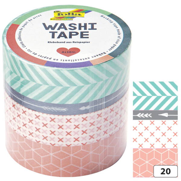 folia Deko-Klebeband Washi-Tape HYGGE, 4er Set