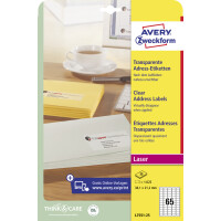 AVERY Zweckform Transparente Adress-Etiketten, 99,1 x 38,1mm