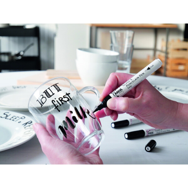 KREUL Glass &amp; Porcelain Pen Easy, schwarz