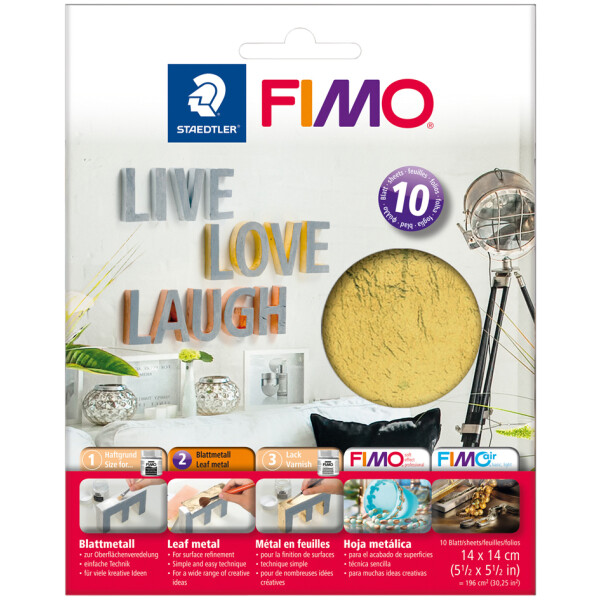 FIMO Blattmetall, silber, 10 Blatt
