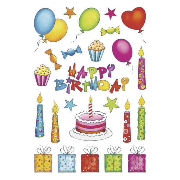 HERMA Geschenke-Sticker DECOR "Geburtstag", beglimmert