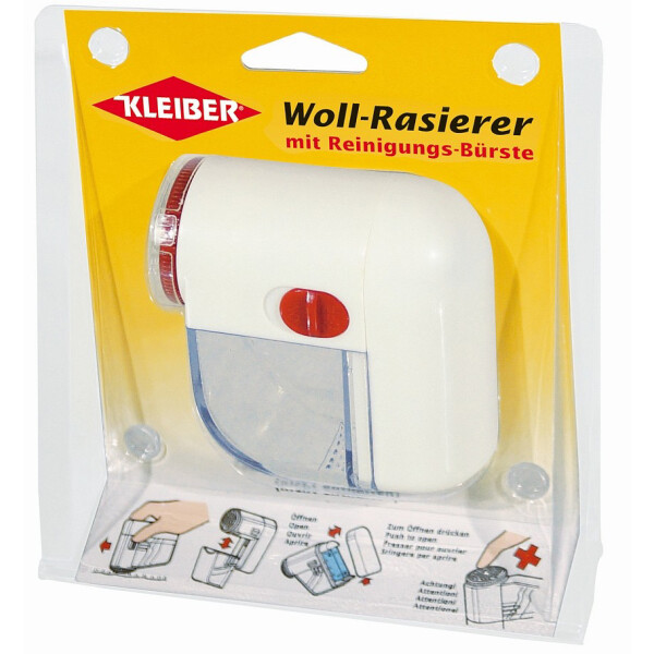 KLEIBER Mini-Fusselrasierer, kabellos, weiß rot