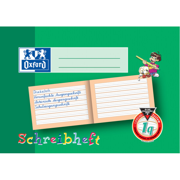 Oxford Schreiblernheft, DIN A4 quer, Lineatur: SL