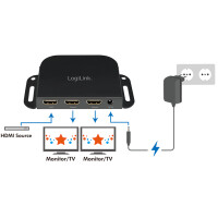 LogiLink Ultra Slim 4K Pro HMDI Splitter, Montagehalterung