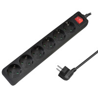 LogiLink Steckdosenleiste, 6-fach, mit Schalter, weiß