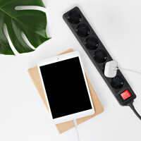 LogiLink Steckdosenleiste, 6-fach, mit Schalter, weiß