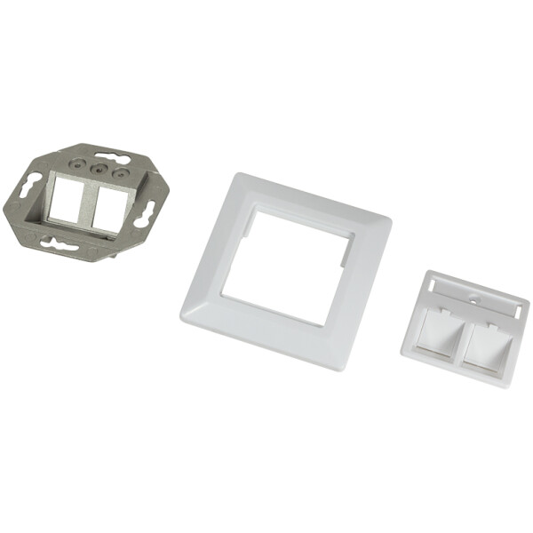 LogiLink Unterputzdose für Keystone Module, 2-fach, reinweiß