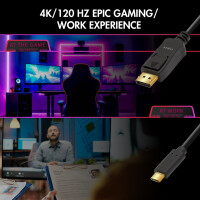LogiLink USB-C - DisplayPort Anschlusskabel, 1,8 m, schwarz