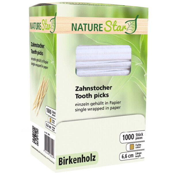 NATURE Star Zahnstocher, aus Holz, gehüllt
