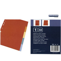 proOFFICE Kunststoff-Register, blanko, A4, 10-teilig