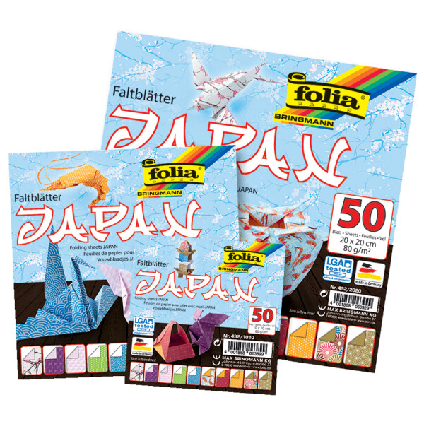 folia Faltbl&auml;tter JAPAN, 100 x 100 mm, 50 Blatt