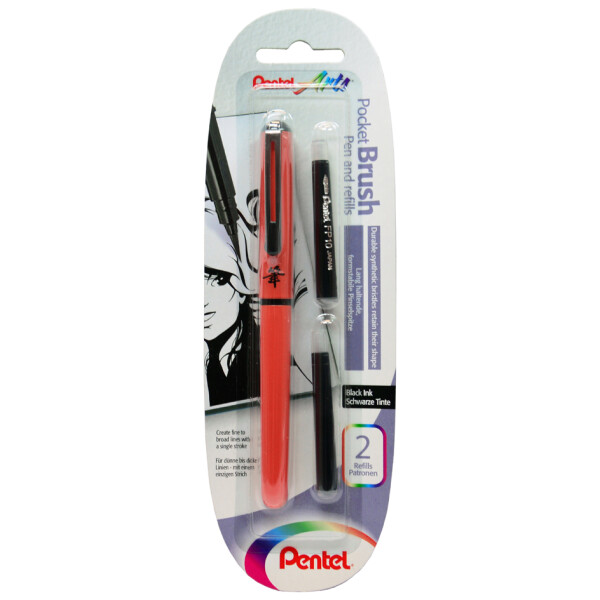 PentelArts Brush Pen Pinselstift, Gehäuse: orange