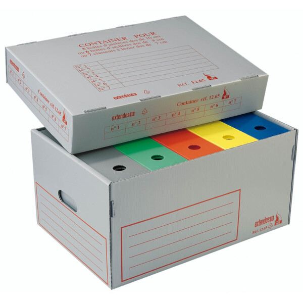 extendos Archiv- und Transportbox, aus Hohlkammer PP, grau